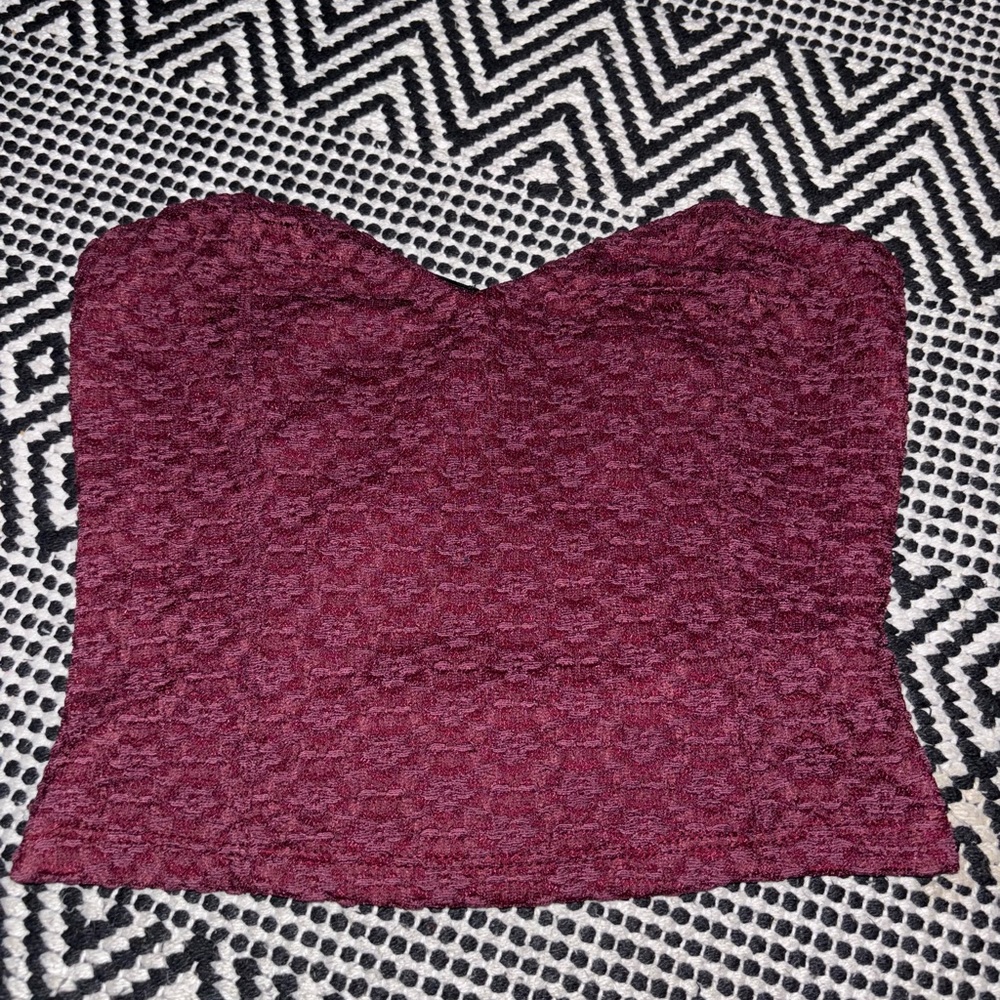 Burgundy floral tube top